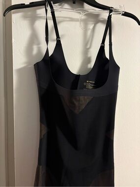 Honeylove Black Open Bust Mid-thigh bodysuit